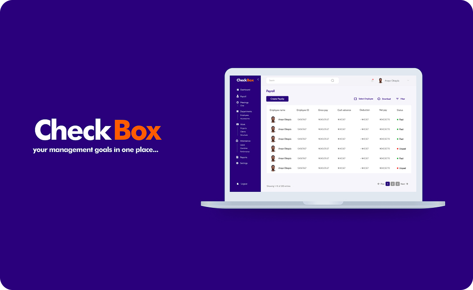 CheckBox - Management Dashboard