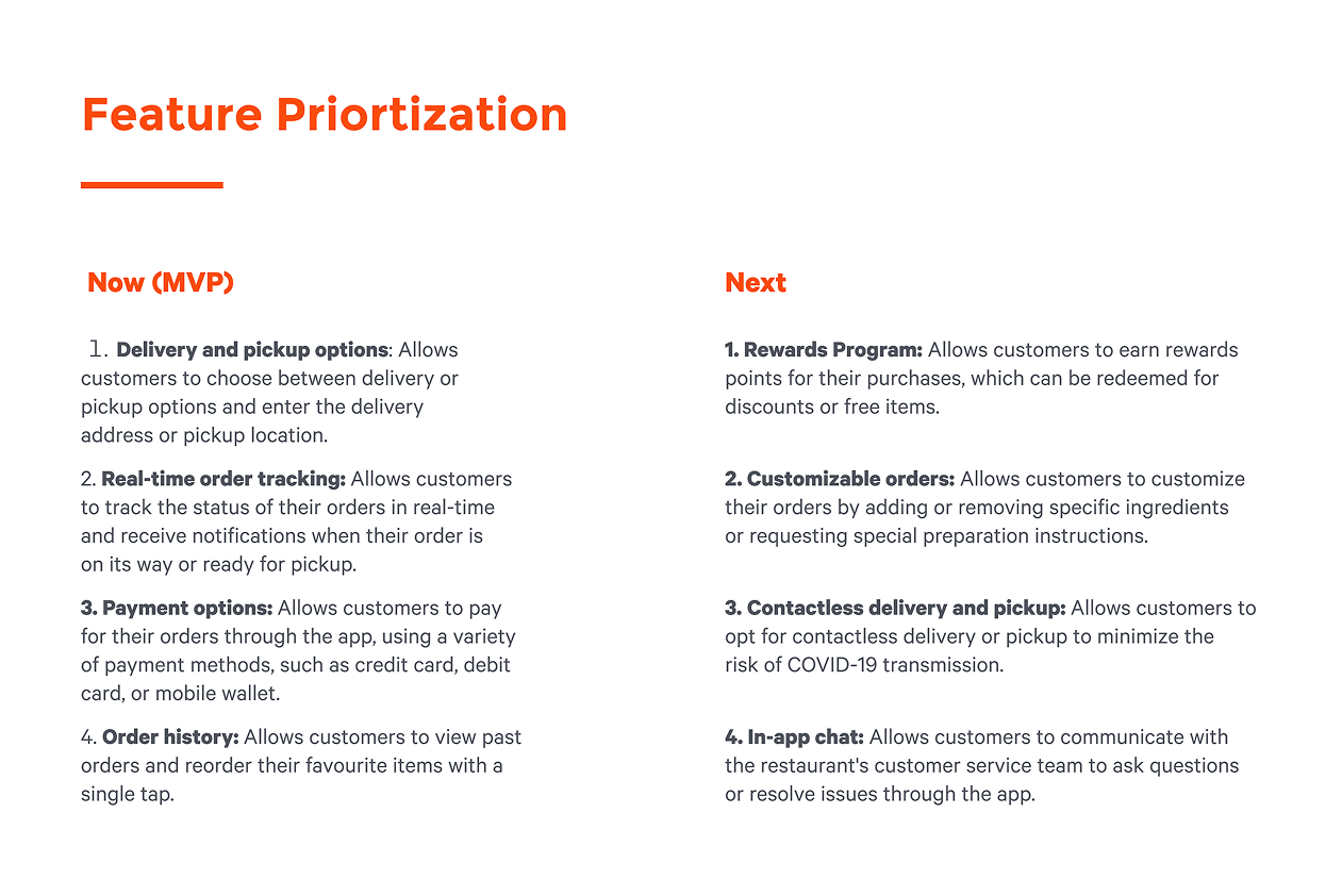 Feature Prioritisation